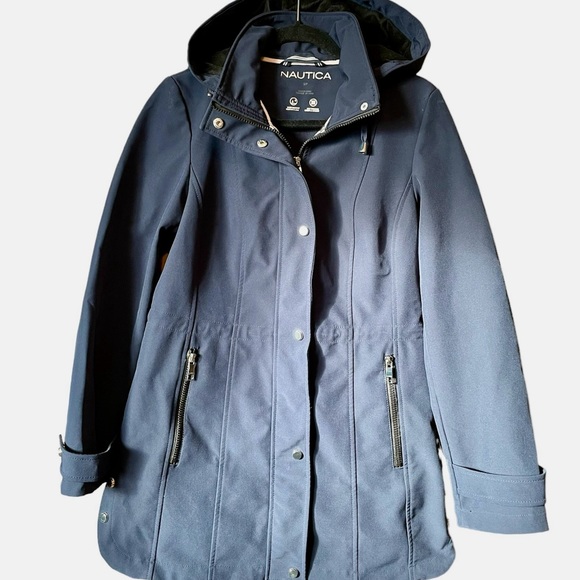 Nautica Water Resistant Soft Shell Women’s Navy Blue Jacket. Size  Small - Picture 1 of 15